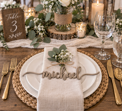 Word Place Settings | Personalized Holiday & Event Table Décor