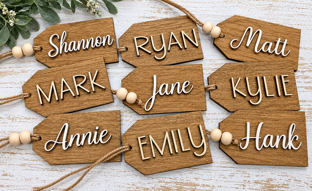 Personalized Wooden Christmas Stocking Name Tag