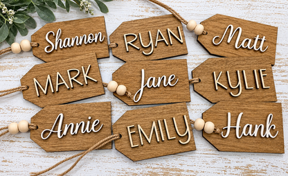 Personalized Wooden Christmas Stocking Name Tag