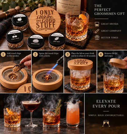 Personalized Cocktail Smoker Kit | Engraved Whiskey & Bourbon Smoker Gift