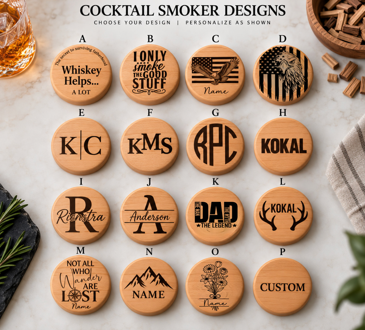 Personalized Cocktail Smoker Kit | Engraved Whiskey & Bourbon Smoker Gift