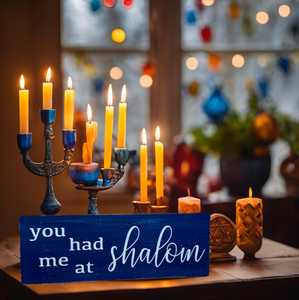 Reversible Rustic Wood Hanukkah Sign