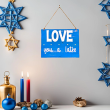 Load image into Gallery viewer, Reversible Rustic Love and Light/Latke Hanukkah Sign
