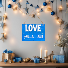 Load image into Gallery viewer, Reversible Rustic Love and Light/Latke Hanukkah Sign
