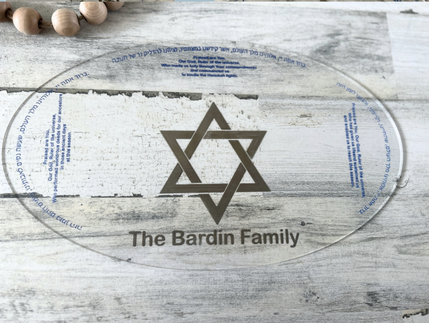 Hanukkah Blessings Menorah Drip Tray