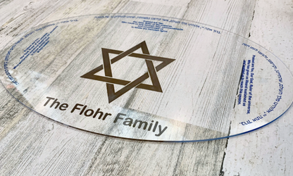 Personalized Hanukkah Menorah Drip Tray | Acrylic Candle Wax Tray | Hanukkah Blessings or Star of David