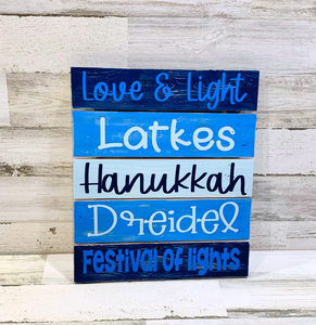 Hanukkah Rustic Pallet Sign