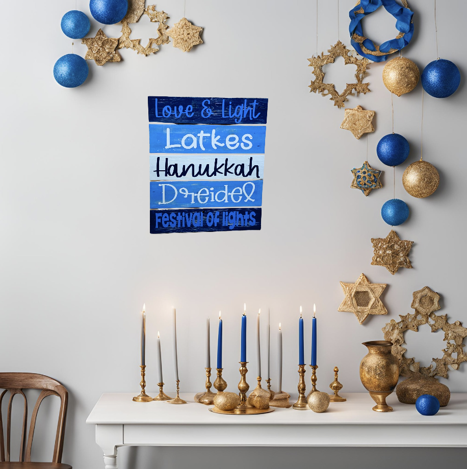 Hanukkah Rustic Pallet Sign