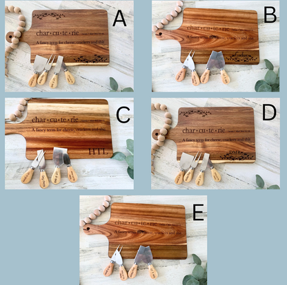 Funny Engraved Charcuterie Board & Cheese Knife Set