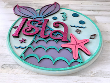Load image into Gallery viewer, Personalized Mermaid Nursery Sign
