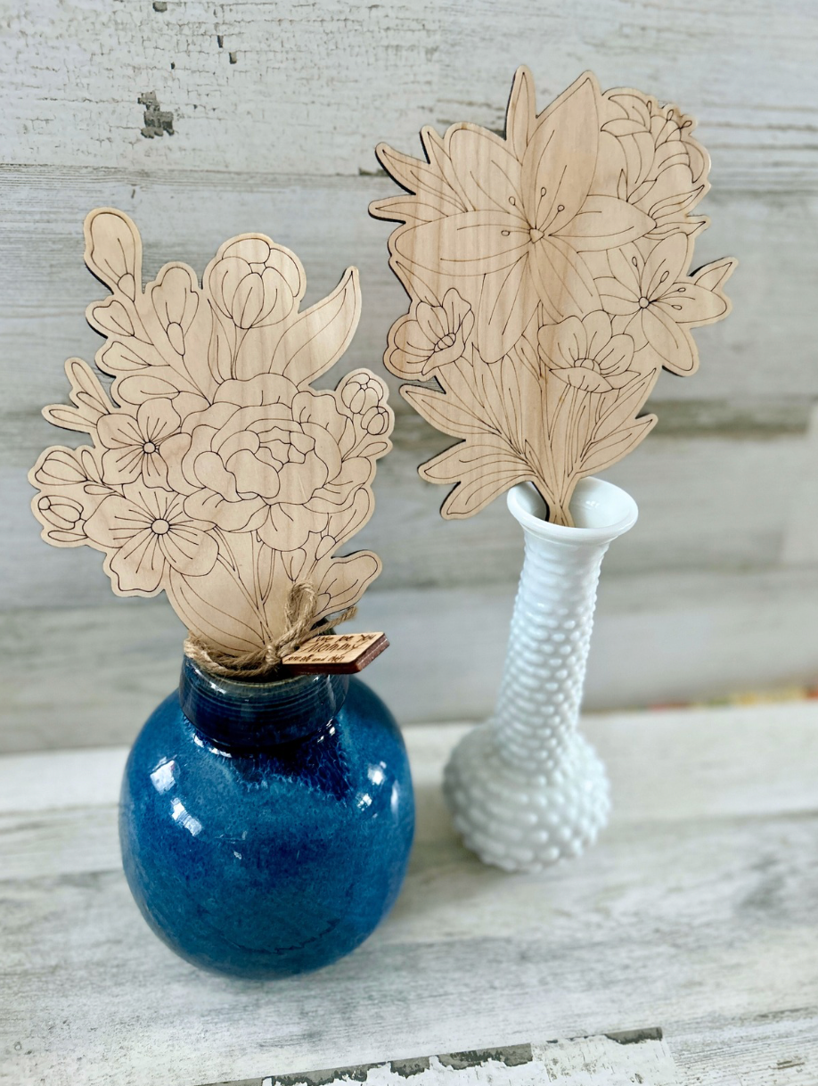 Personalized DIY Wooden Flower Bouquet for Mom & Grandma