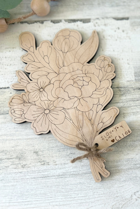 Personalized DIY Wooden Floral Bouquet