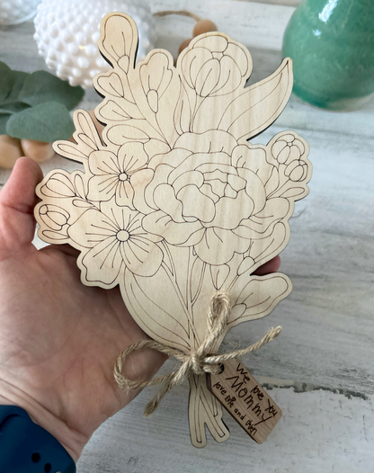 Personalized DIY Wooden Flower Bouquet for Mom & Grandma