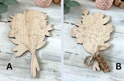 Personalized DIY Wooden Flower Bouquet for Mom & Grandma