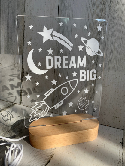 Personalized Dream Big Color Changing Night Light