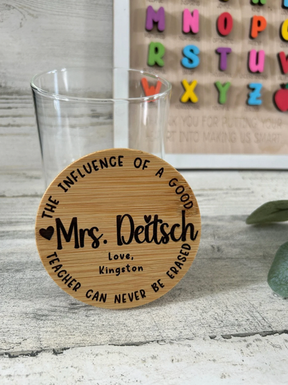 Personalized Glass Jar with Engraved Bamboo Lid