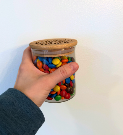 Personalized Glass Jar with Engraved Bamboo Lid