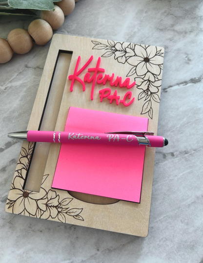 Personalized Physician Assistant Flower Post-It Note Holder