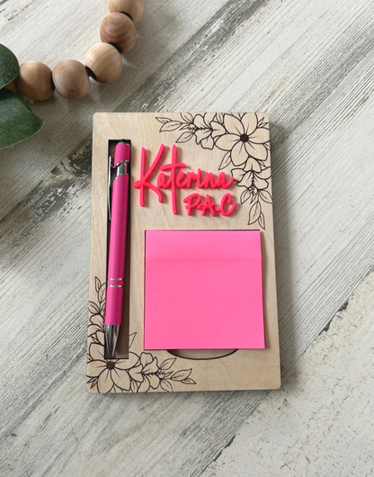 Personalized Physician Assistant Flower Post-It Note Holder