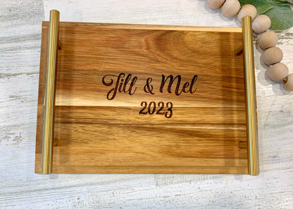 Personalized Acacia Wood Serving Charcuterie Tray