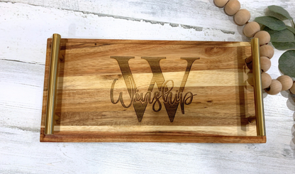 Personalized Acacia Wood Serving Charcuterie Tray