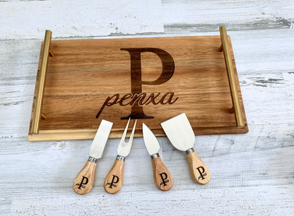 Personalized Acacia Wood Serving Charcuterie Tray