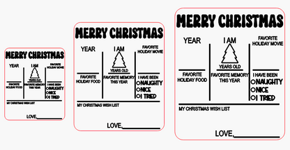 Christmas About Me Memory Board