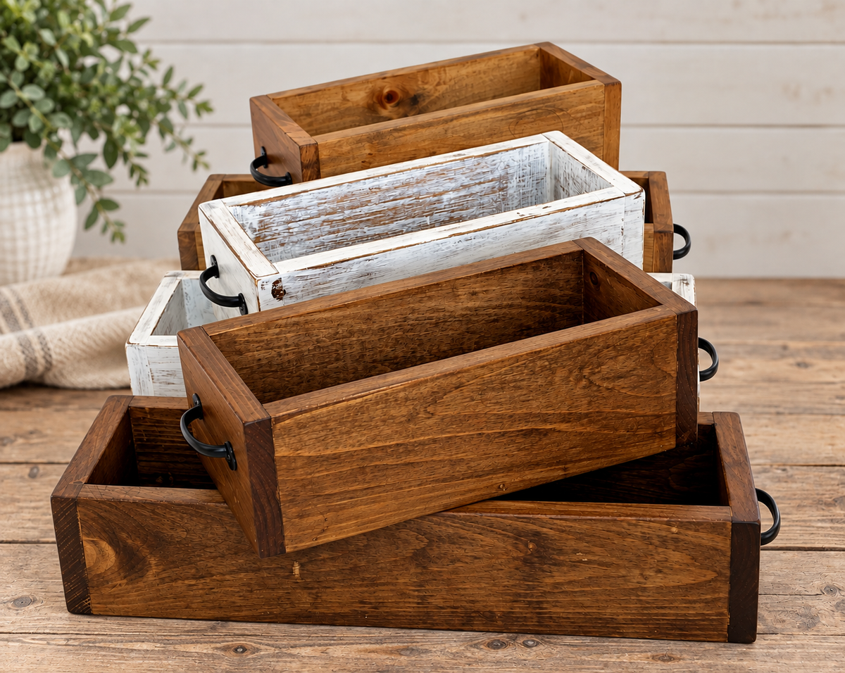 Personalized Rustic Wooden Mason Jar Centerpiece Box