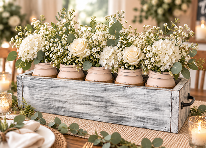 Personalized Rustic Wooden Mason Jar Centerpiece Box