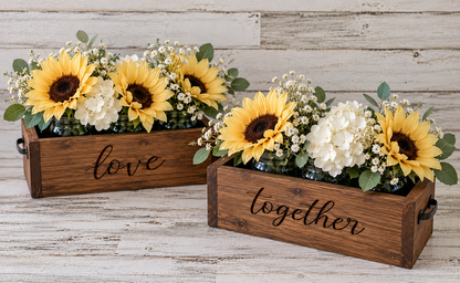 Personalized Rustic Wooden Mason Jar Centerpiece Box