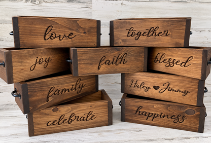 Personalized Rustic Wooden Mason Jar Centerpiece Box