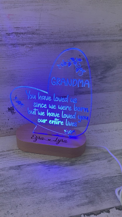 Personalized Heart Color Changing Night Light