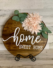 Load image into Gallery viewer, Home Sweet Home Door Hanger Sign | Rustic Wood Welcome Sign

