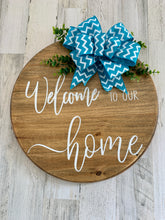 Load image into Gallery viewer, Home Sweet Home Door Hanger Sign | Rustic Wood Welcome Sign
