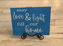 Load image into Gallery viewer, Love and light rustic hanukkah sign
