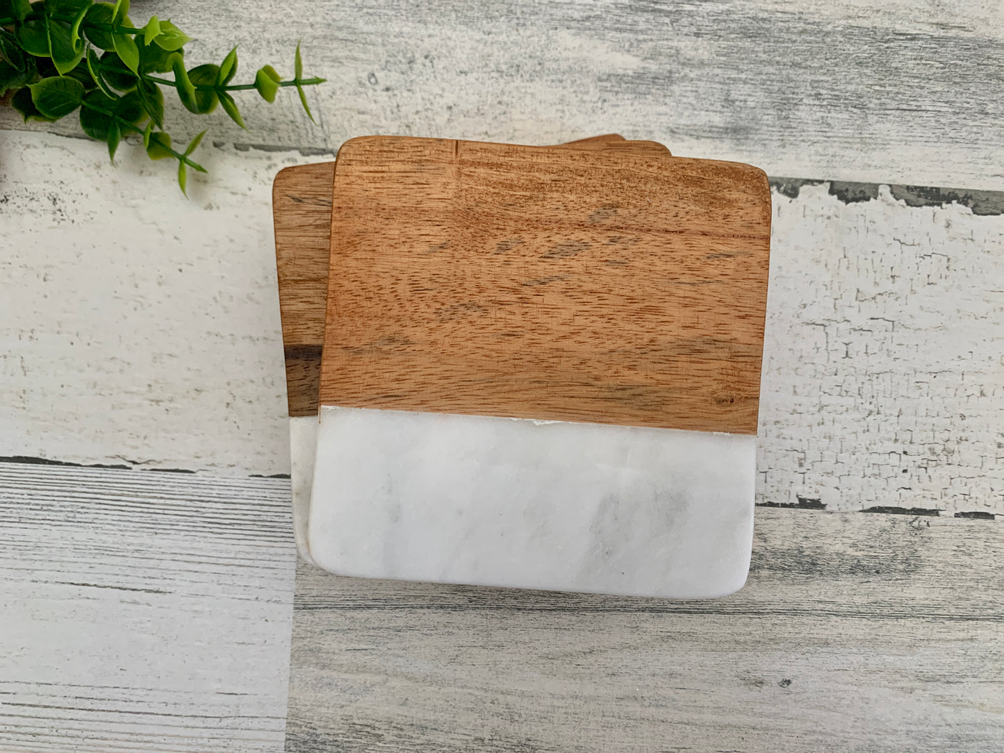 Marble and Wood Coasters