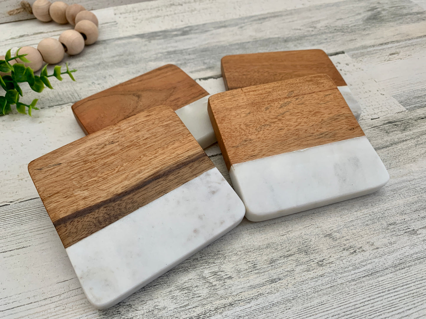 Marble and Wood Coasters