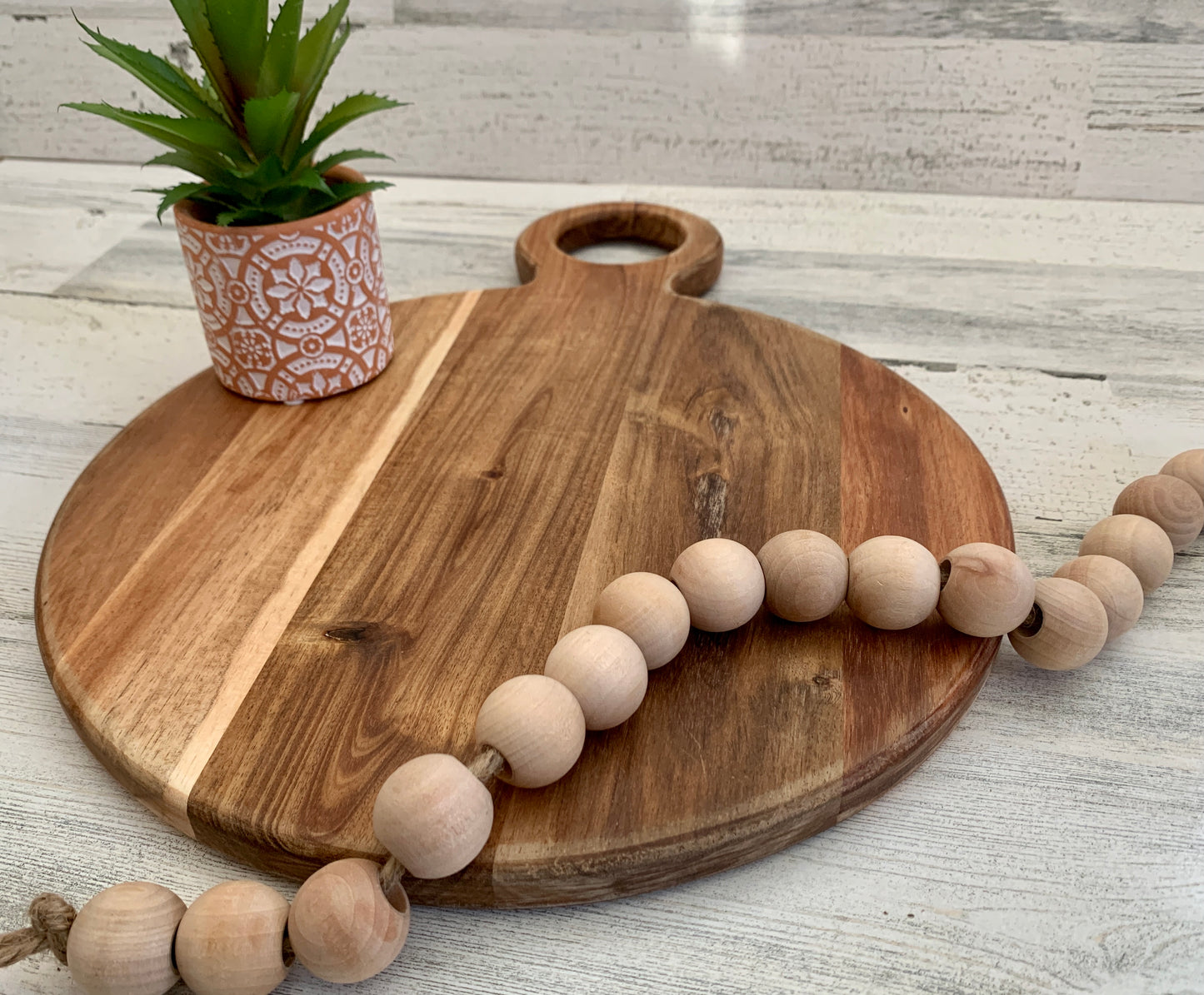 Custom Engraved Round Cutting Board Round Handle