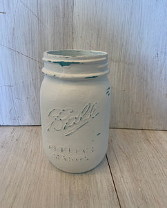 white mason jar