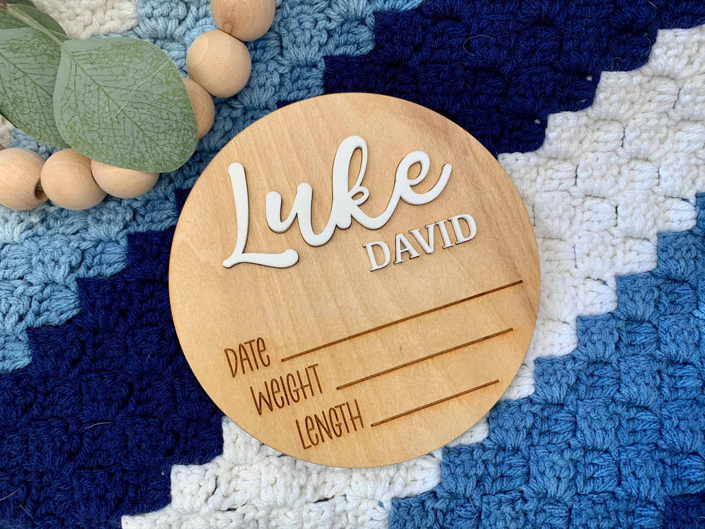 Baby Stats Announcement Sign