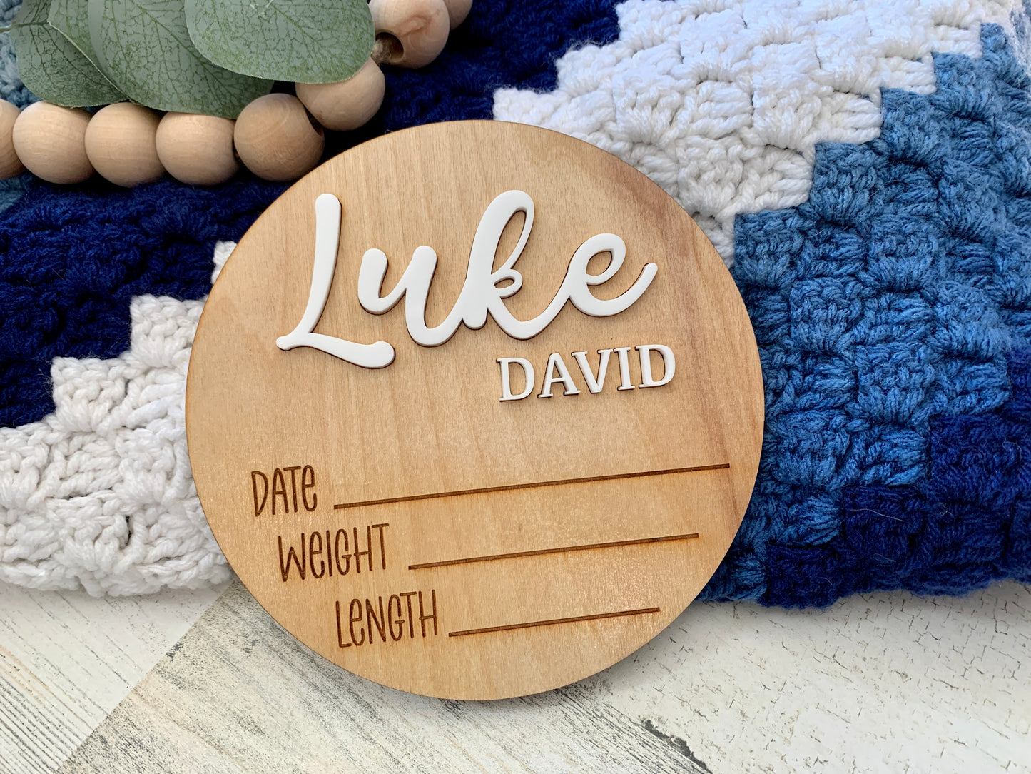 Baby Stats Announcement Sign