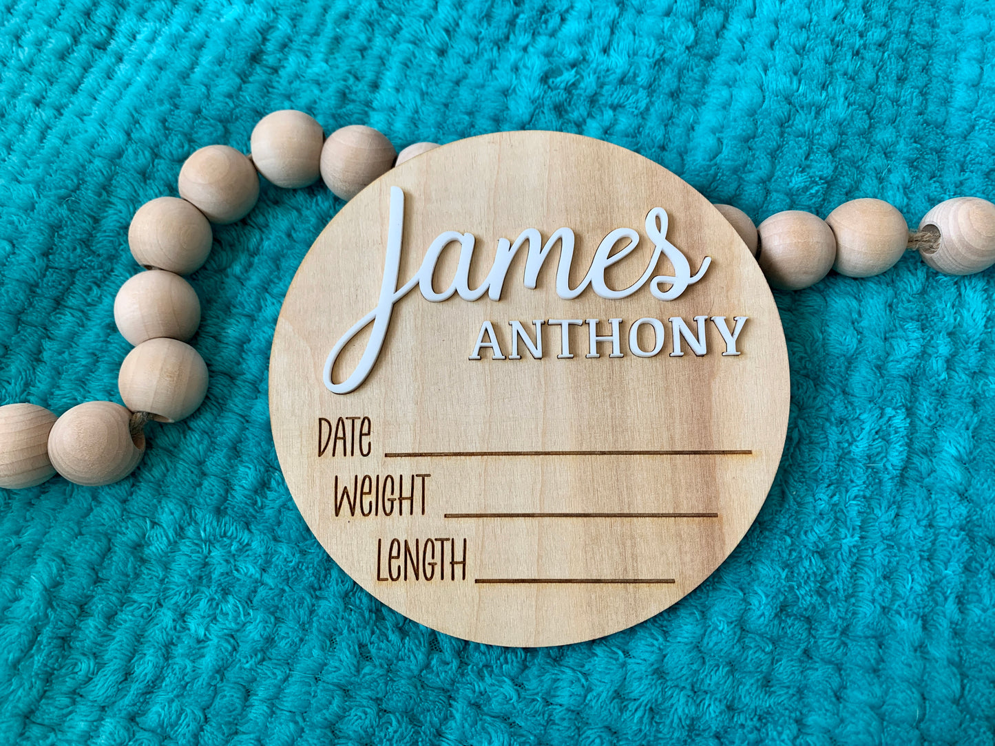 Baby Stats Announcement Sign
