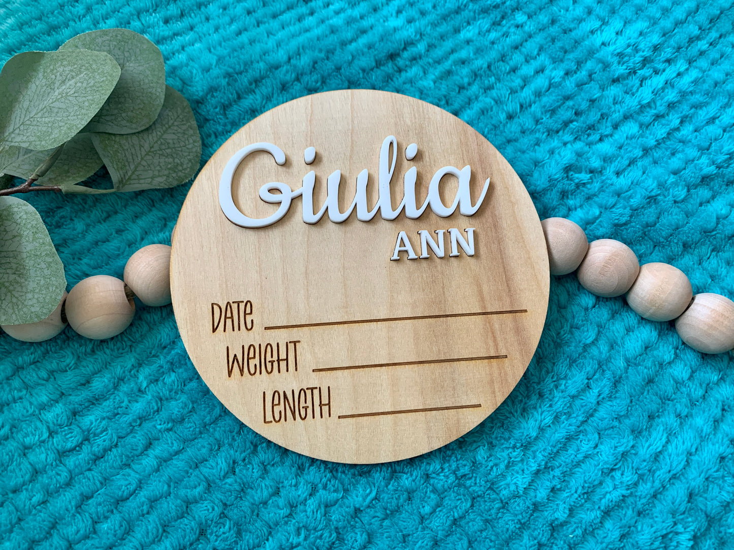 Baby Stats Announcement Sign