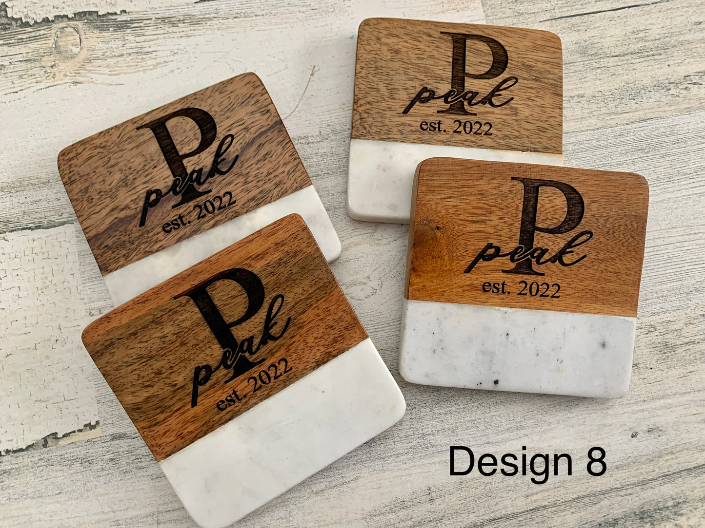 Marble and Wood Coasters
