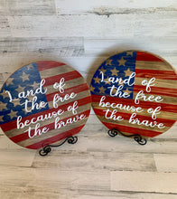 Load image into Gallery viewer, American Flag Wooden Round Door Hanger with bottle opener | Rustic Farmhouse Decor
