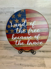 Load image into Gallery viewer, American Flag Wooden Round Lazy Susan | Rustic Farmhouse Decor
