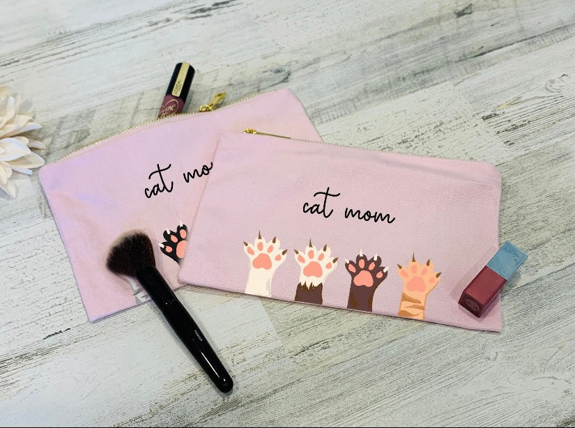 Cat Mom Paw Prints Cosmetic/make-up bags