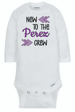Load image into Gallery viewer, New to the Crew Long Sleeve Baby Bodysuit
