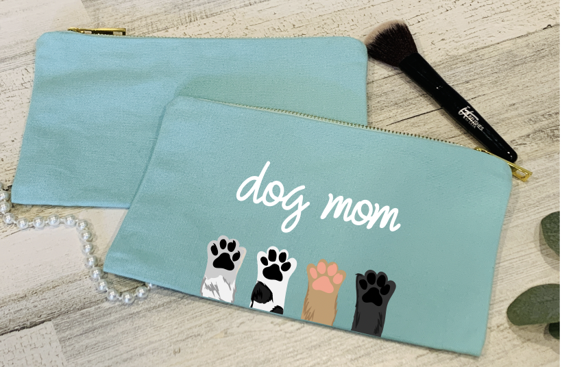 Dog Mom Paw Prints Cosmetic/make-up bags