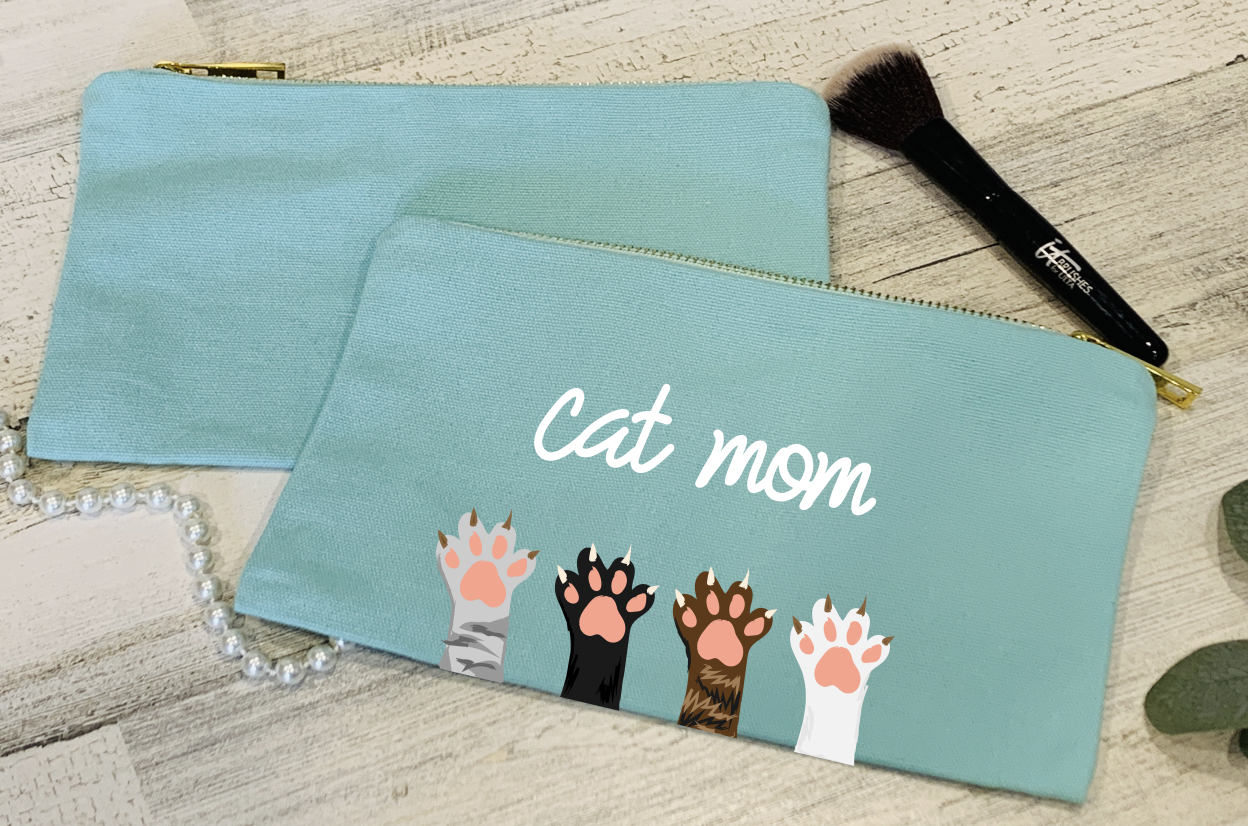 Cat Mom Paw Prints Cosmetic/make-up bags